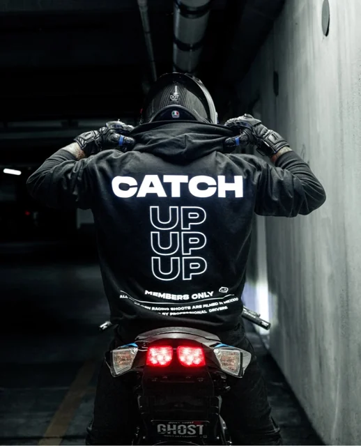 Black Catch Up reflective hoodie